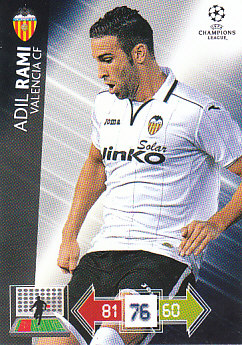Adil Rami Valencia CF 2012/13 Panini Adrenalyn XL CL #257